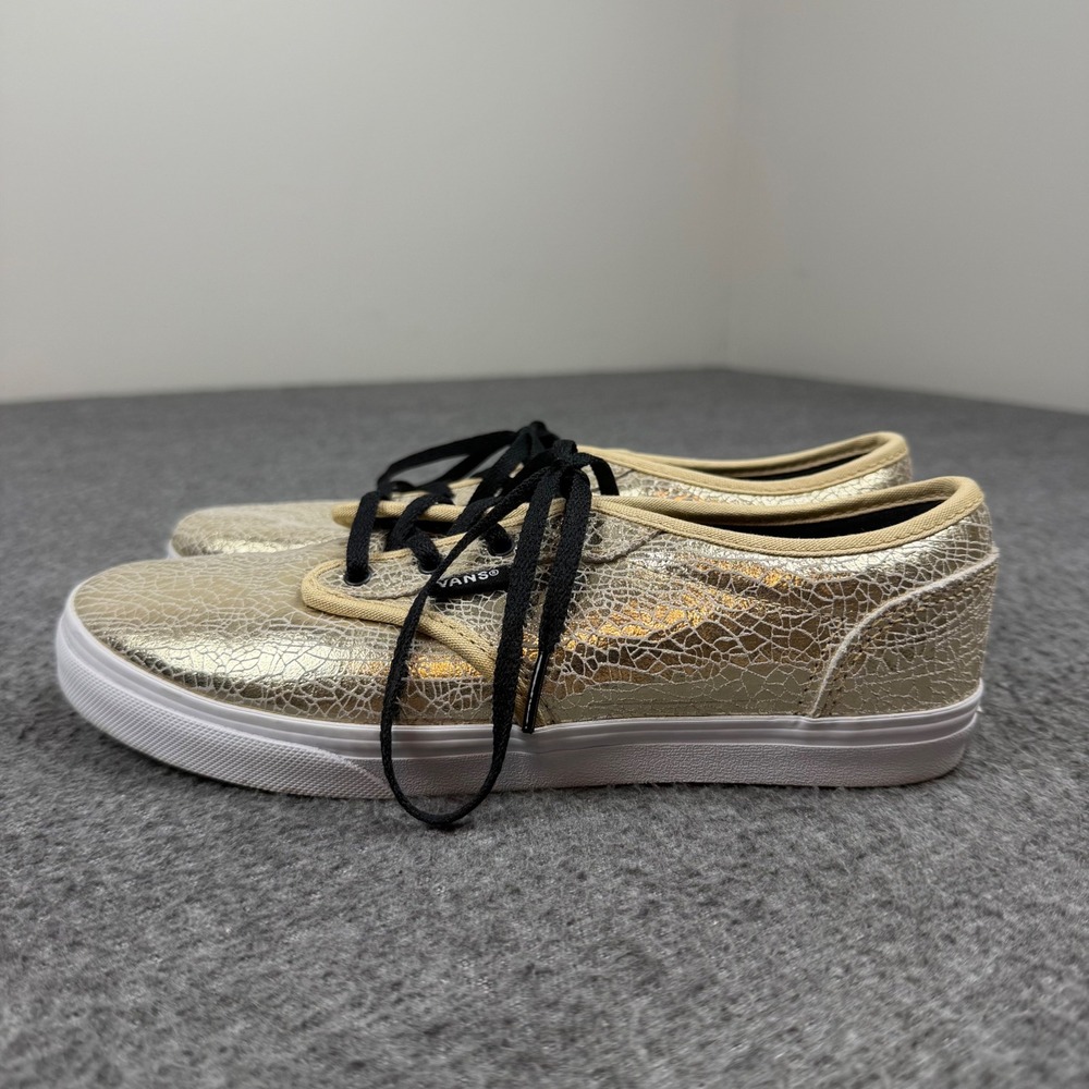 Vans Authentic Sneakers US Missy 5.0 Gold Metallic Crackle Low Top Lace Up